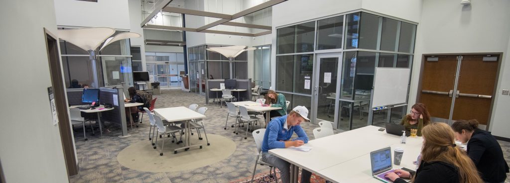 students in the writing center
